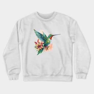 Watercolor Hummingbird Crewneck Sweatshirt